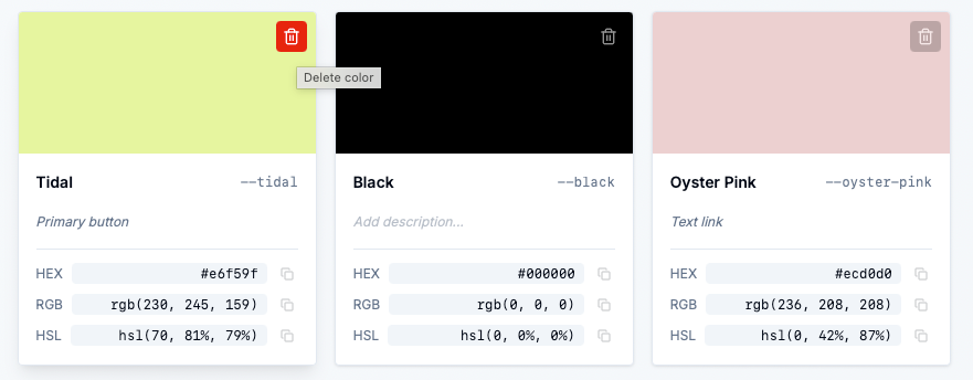 Delete unwanted color