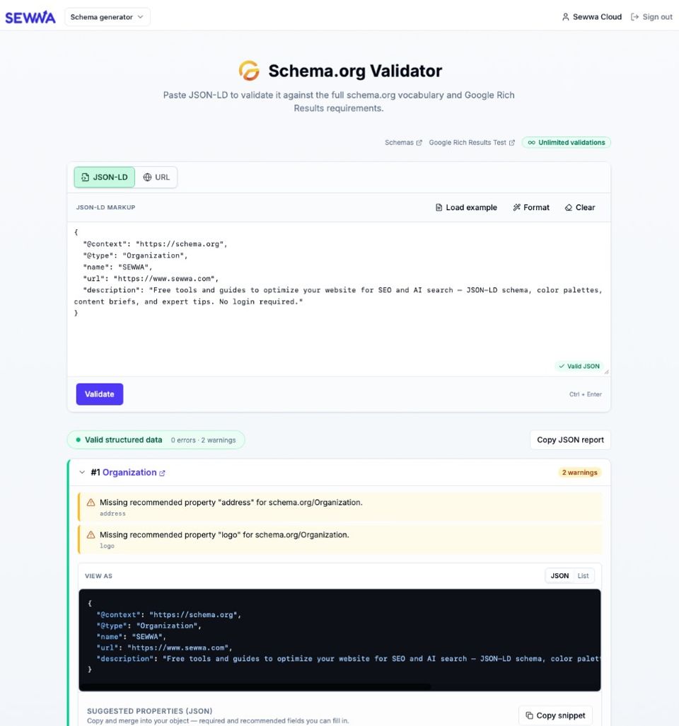 Schema Generator Update: Validator, Live URL Checks, and Paste-to-Validate